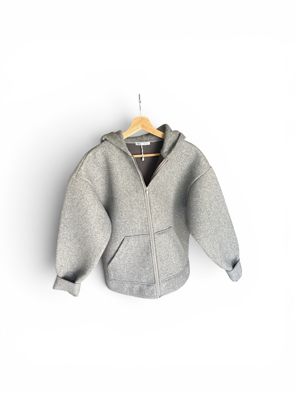 ZARA SIZE SMALL HEATHER GREY HOODIE